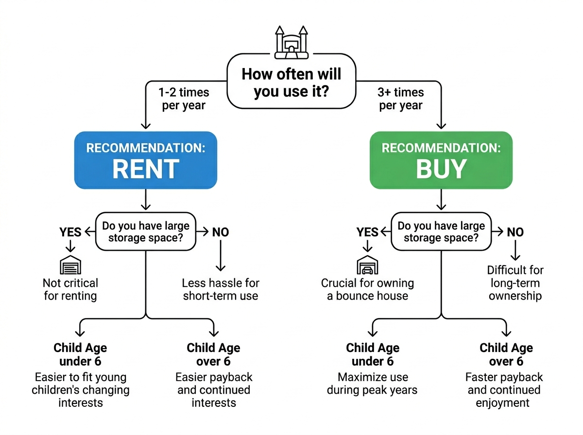 Bounce House Rental vs. Buying Decision Chart